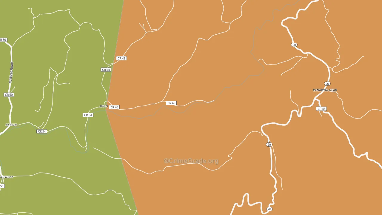 Kanawha Head, WV Map of Vandalism Rates