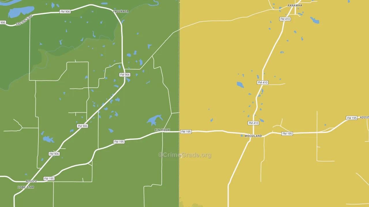 Kanawha, TX Map of Vandalism Rates