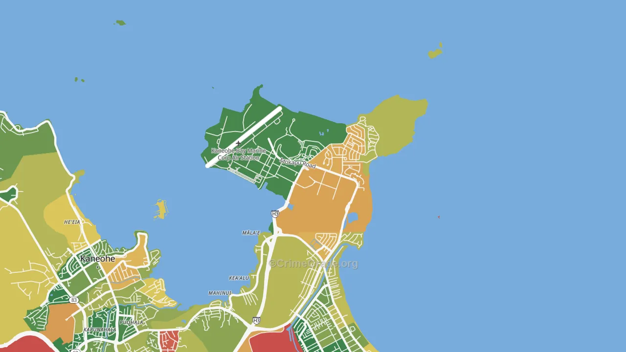 Kaneohe Bay, HI Map of Vandalism Rates