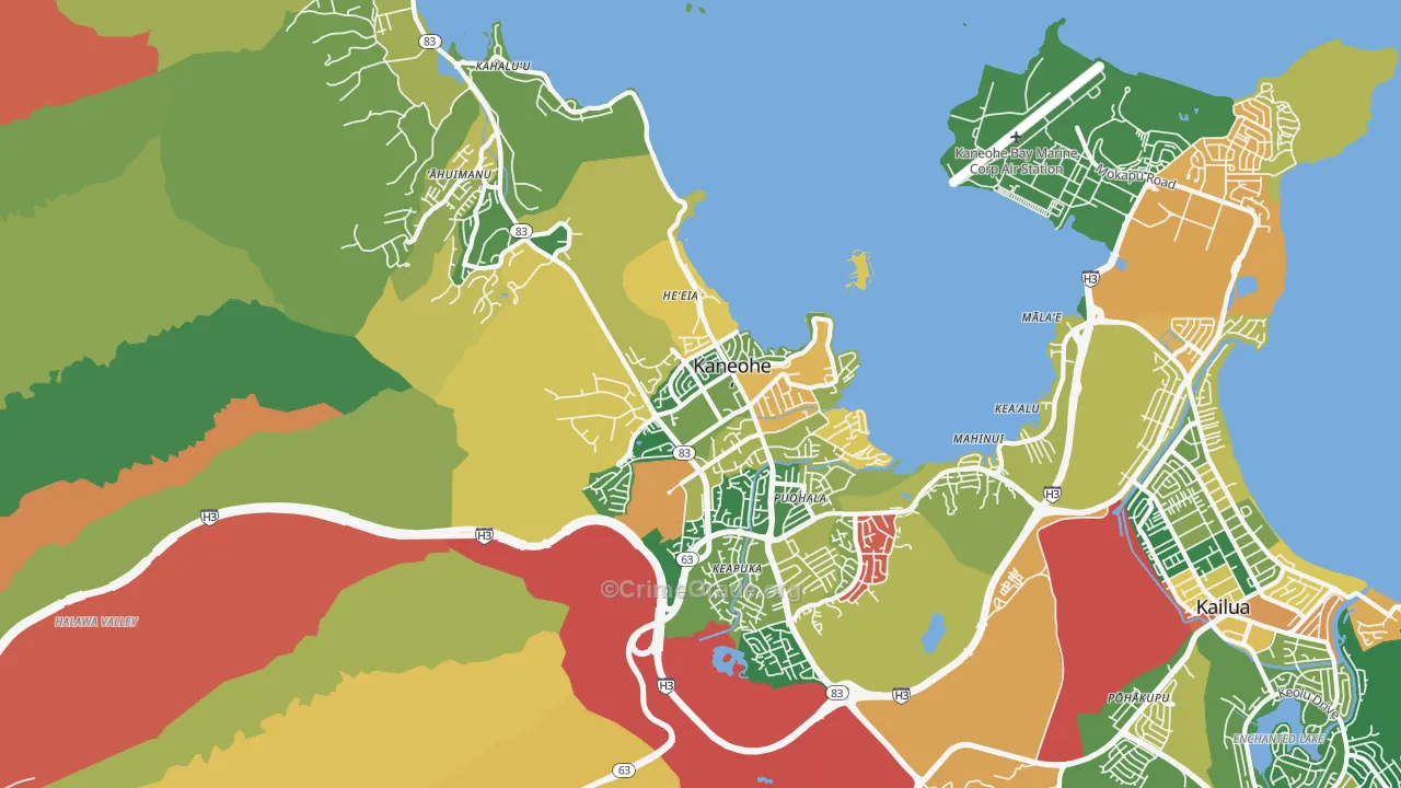 Kaneohe, HI Map of Vandalism Rates