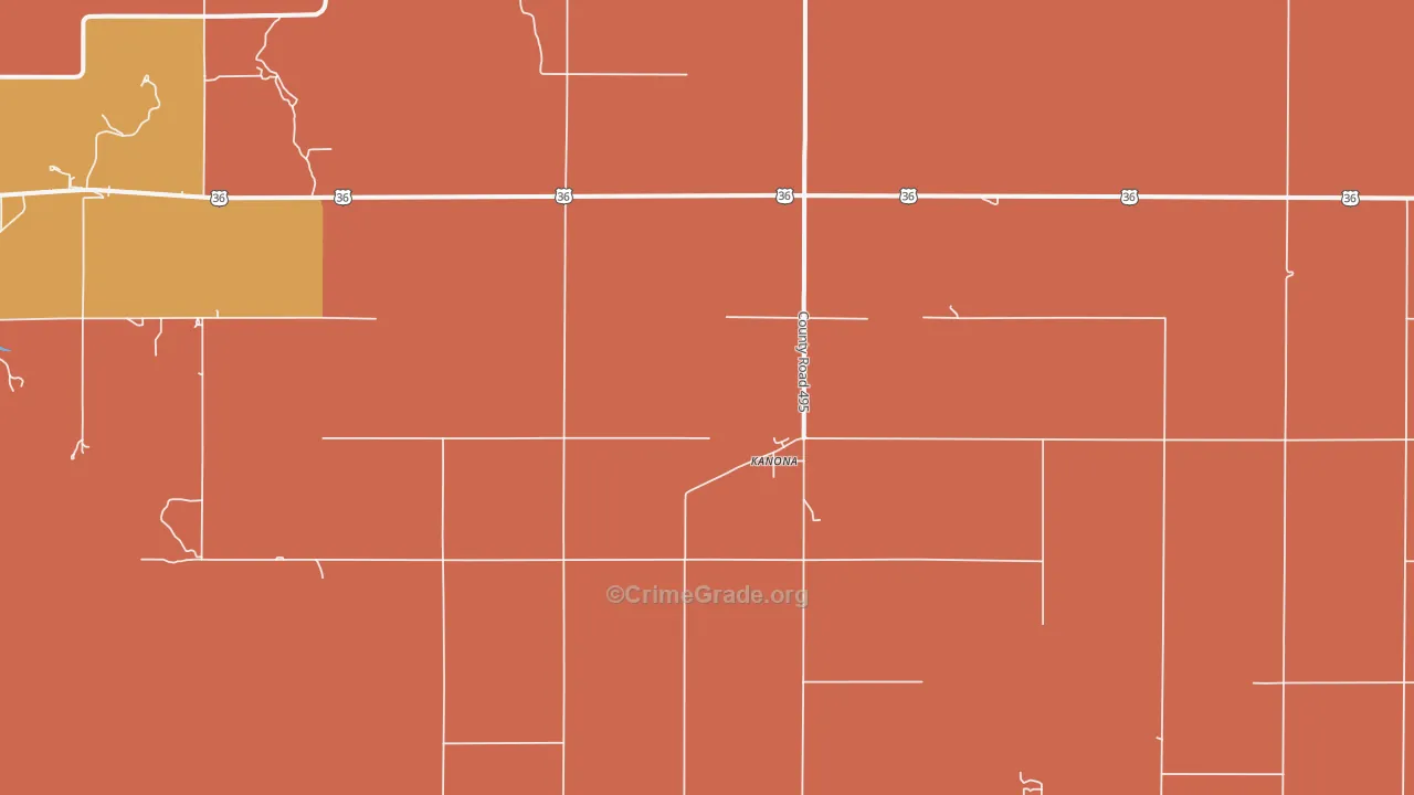 Kanona, KS Map of Vandalism Rates