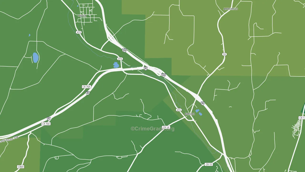 Kanona, NY Map of Vandalism Rates