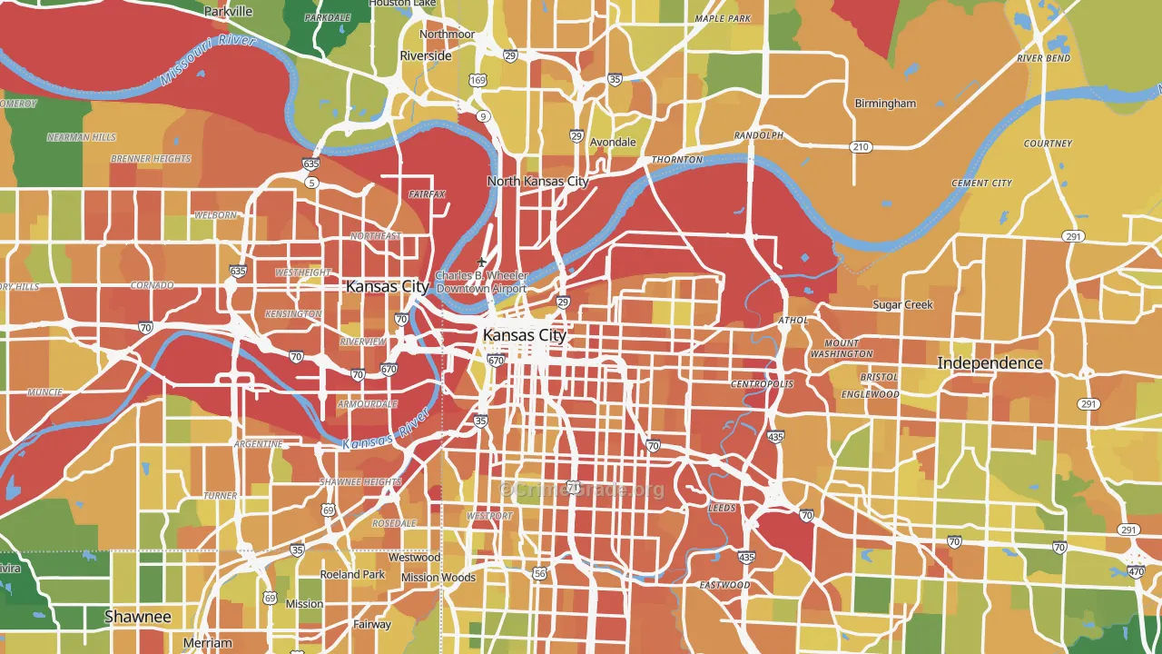 Kansas City, MO Map of Vandalism Rates