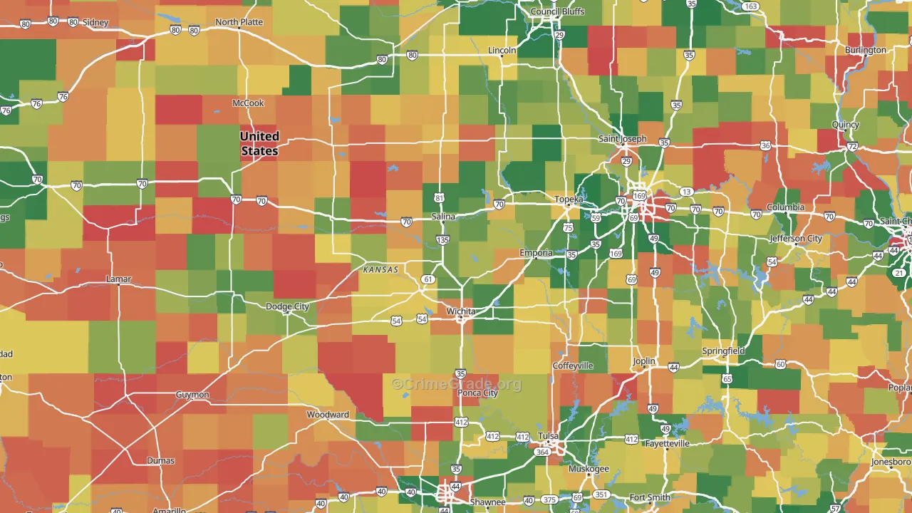 Kansas Map of Vandalism Rates