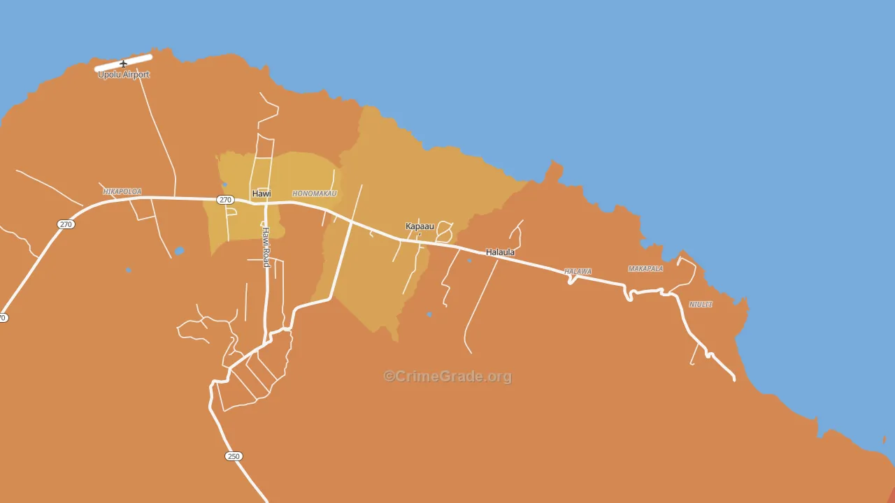 Kapaau, HI Map of Vandalism Rates