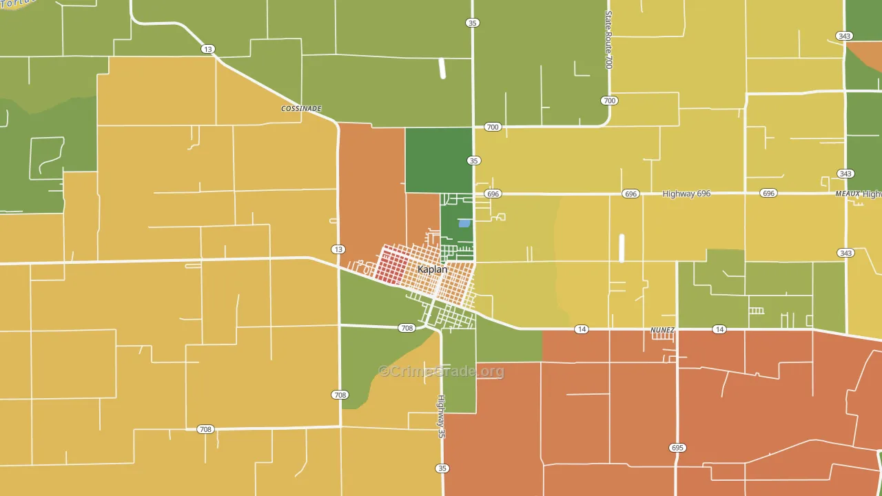 Kaplan, LA Map of Vandalism Rates