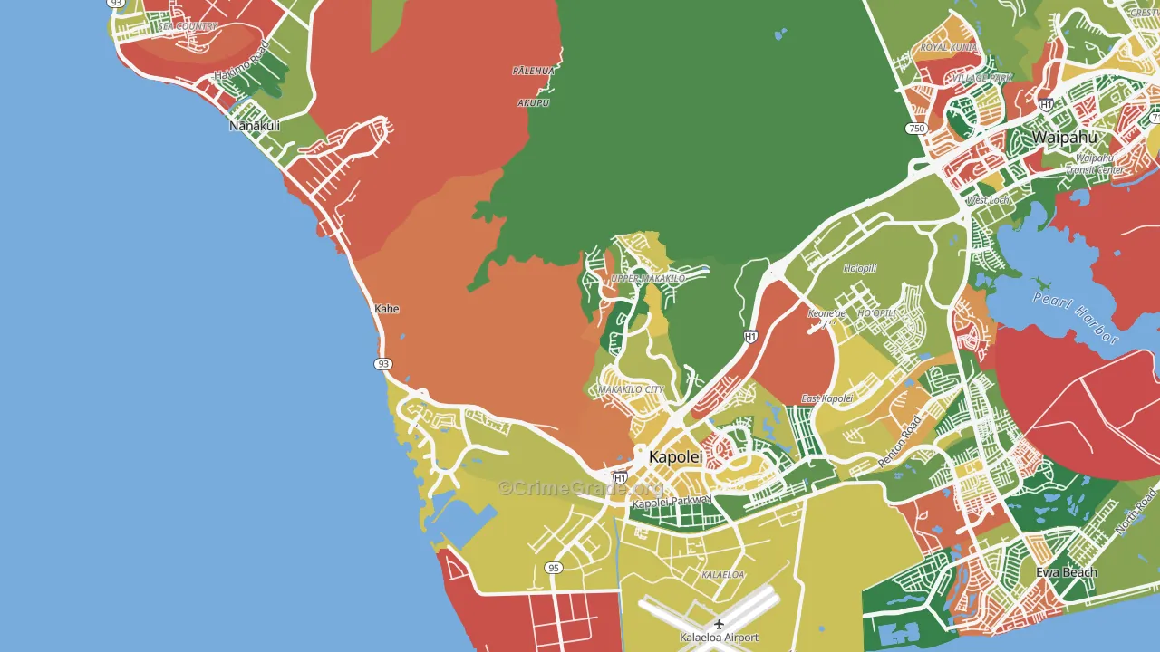 Kapolei, HI Map of Vandalism Rates
