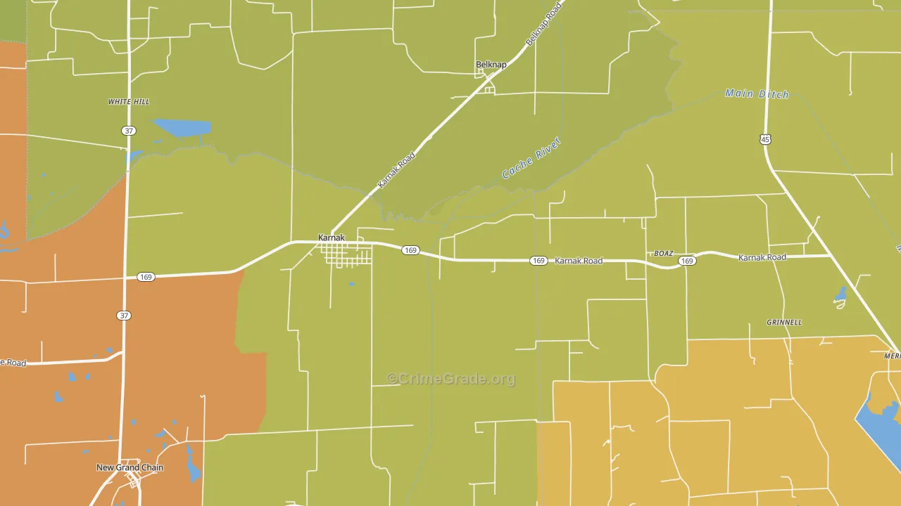 Karnak, IL Map of Vandalism Rates