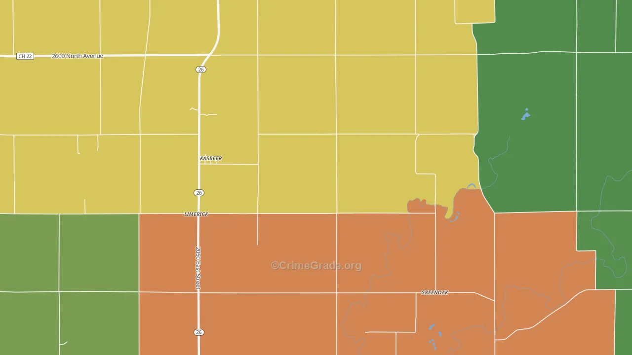 Kasbeer, IL Map of Vandalism Rates