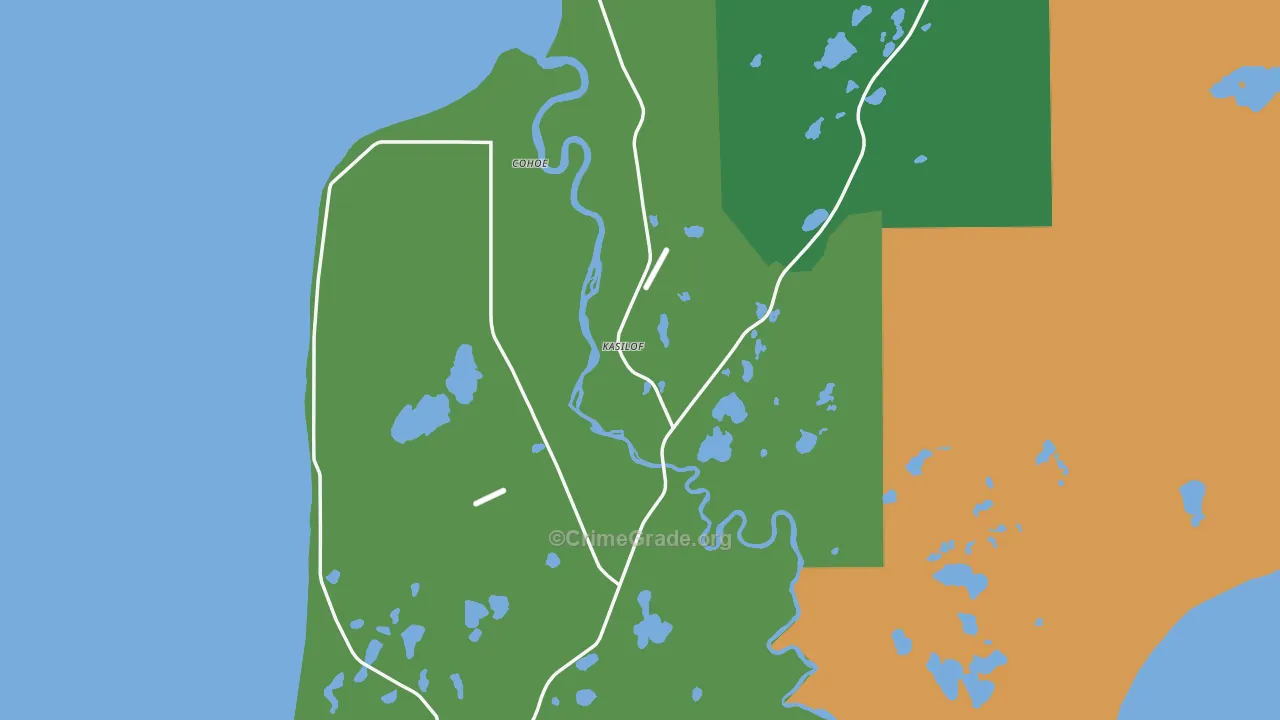 Kasilof, AK Map of Vandalism Rates