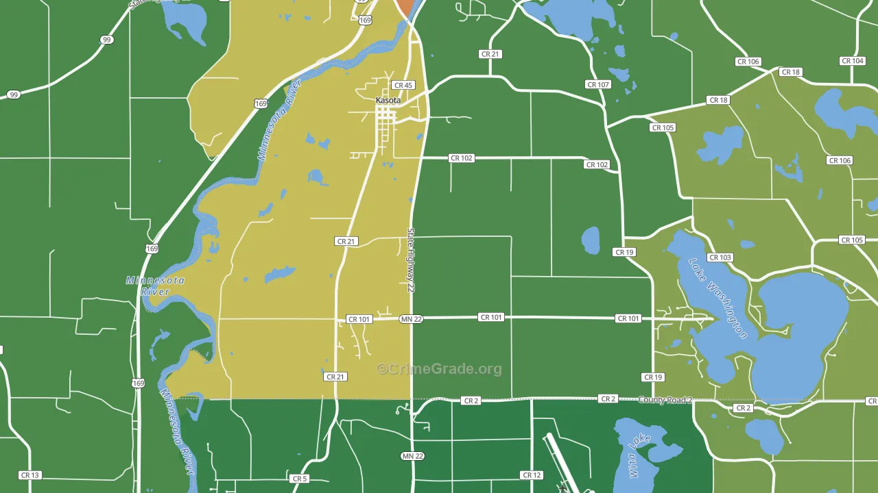 Kasota, MN Map of Vandalism Rates
