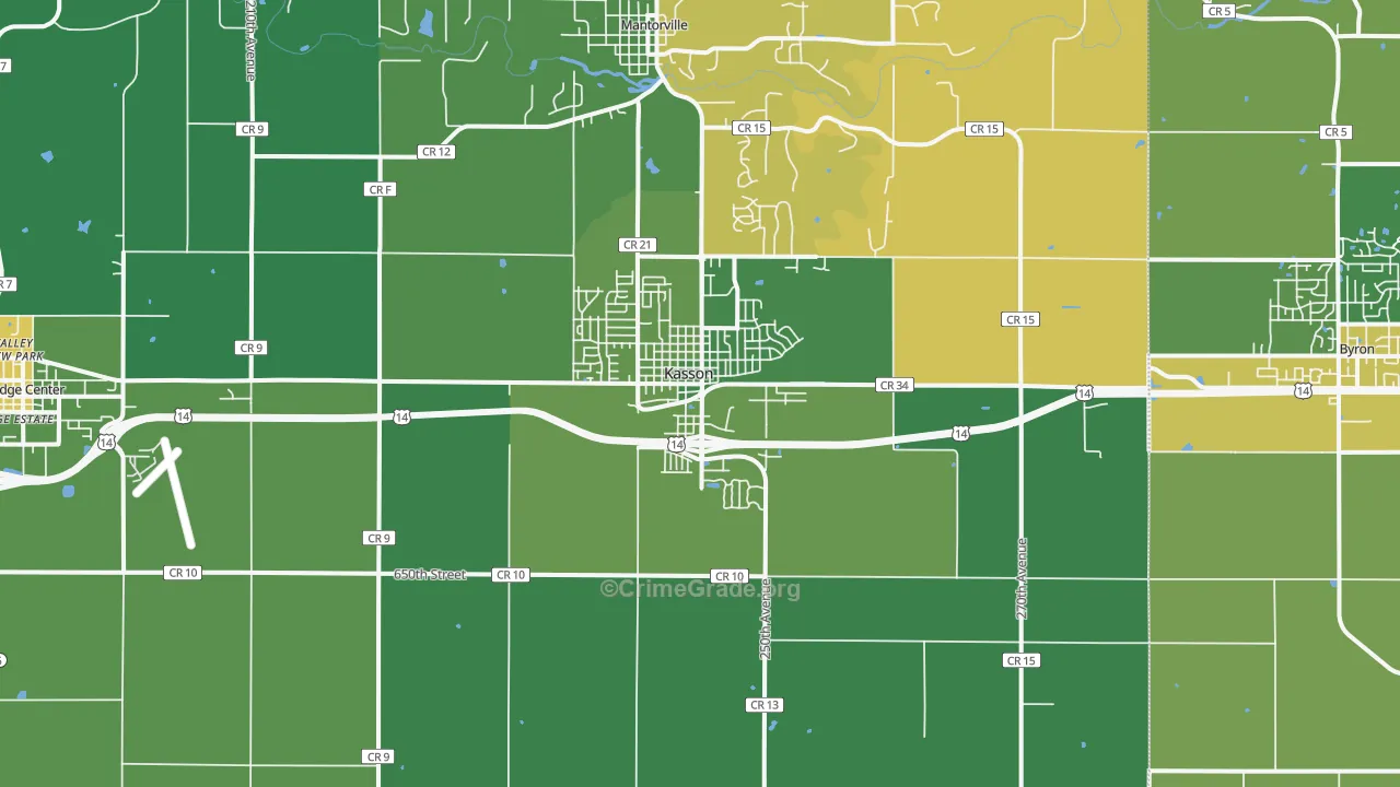 Kasson, MN Map of Vandalism Rates