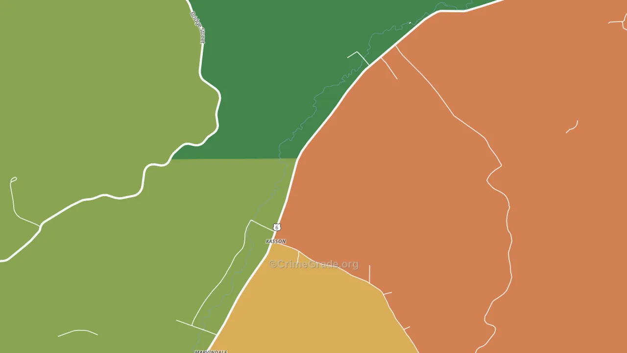 Kasson, PA Map of Vandalism Rates