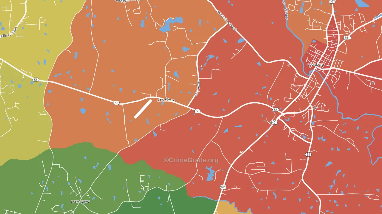 Katesville, NC Map of Vandalism Rates