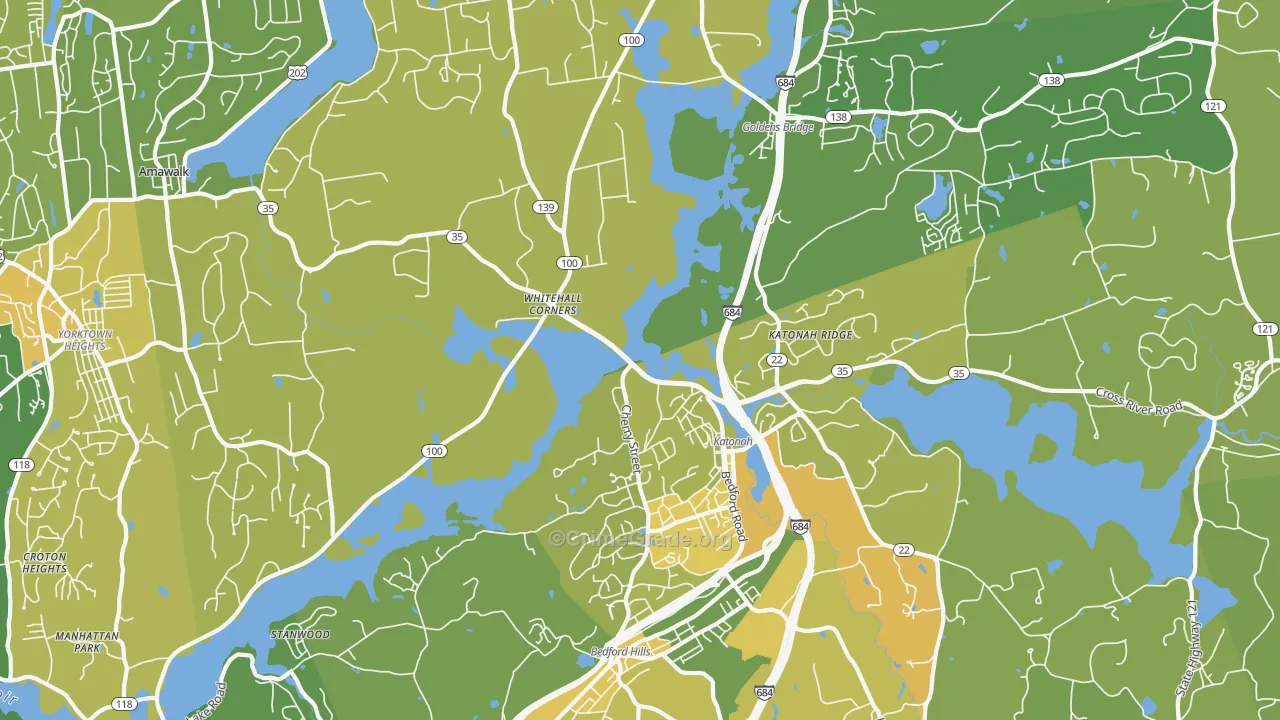 Katonah, NY Map of Vandalism Rates