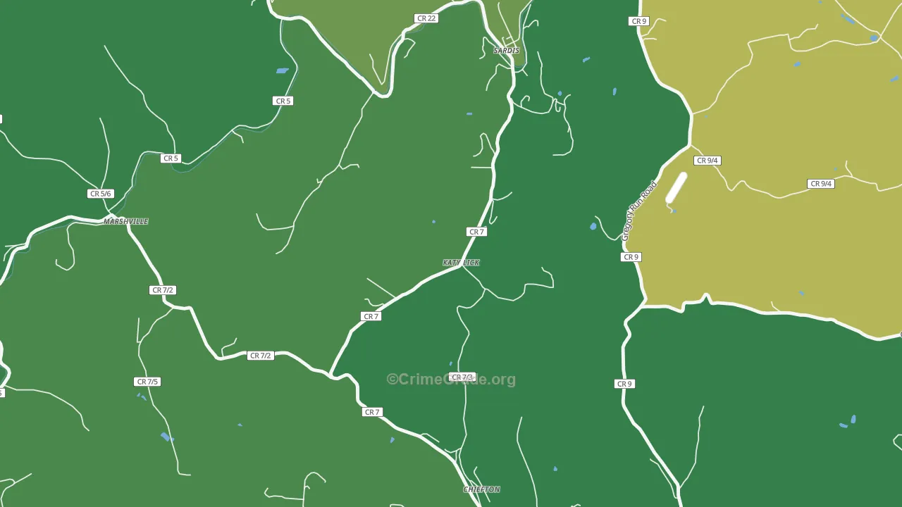 Katy Lick, WV Map of Vandalism Rates