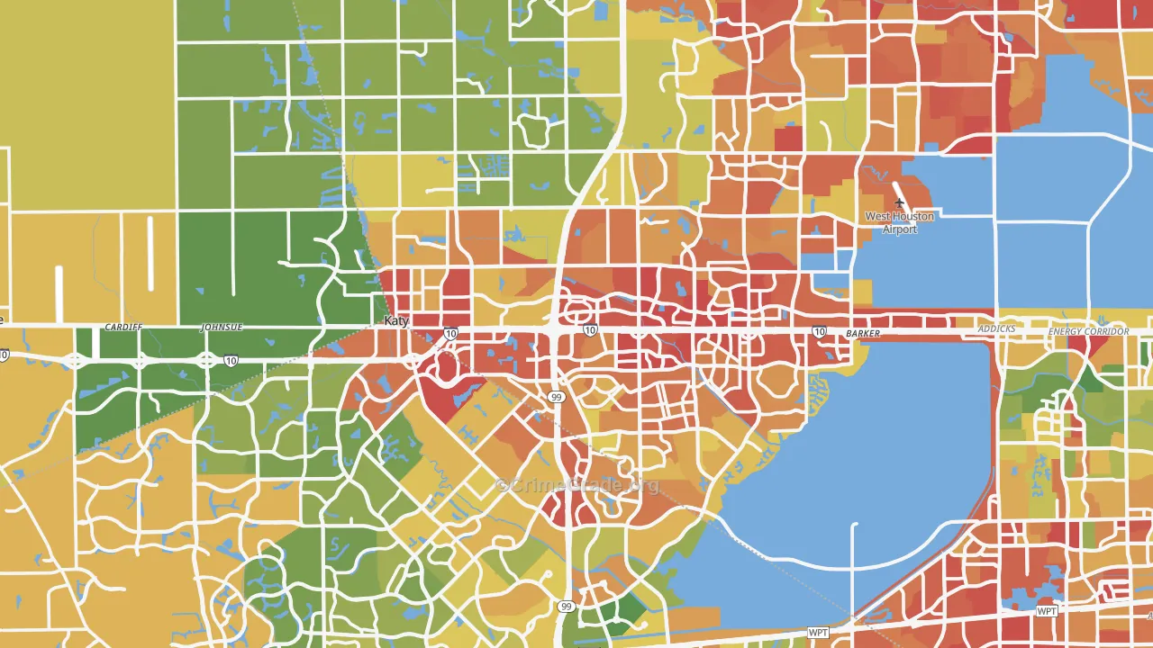 Katy, TX Map of Vandalism Rates