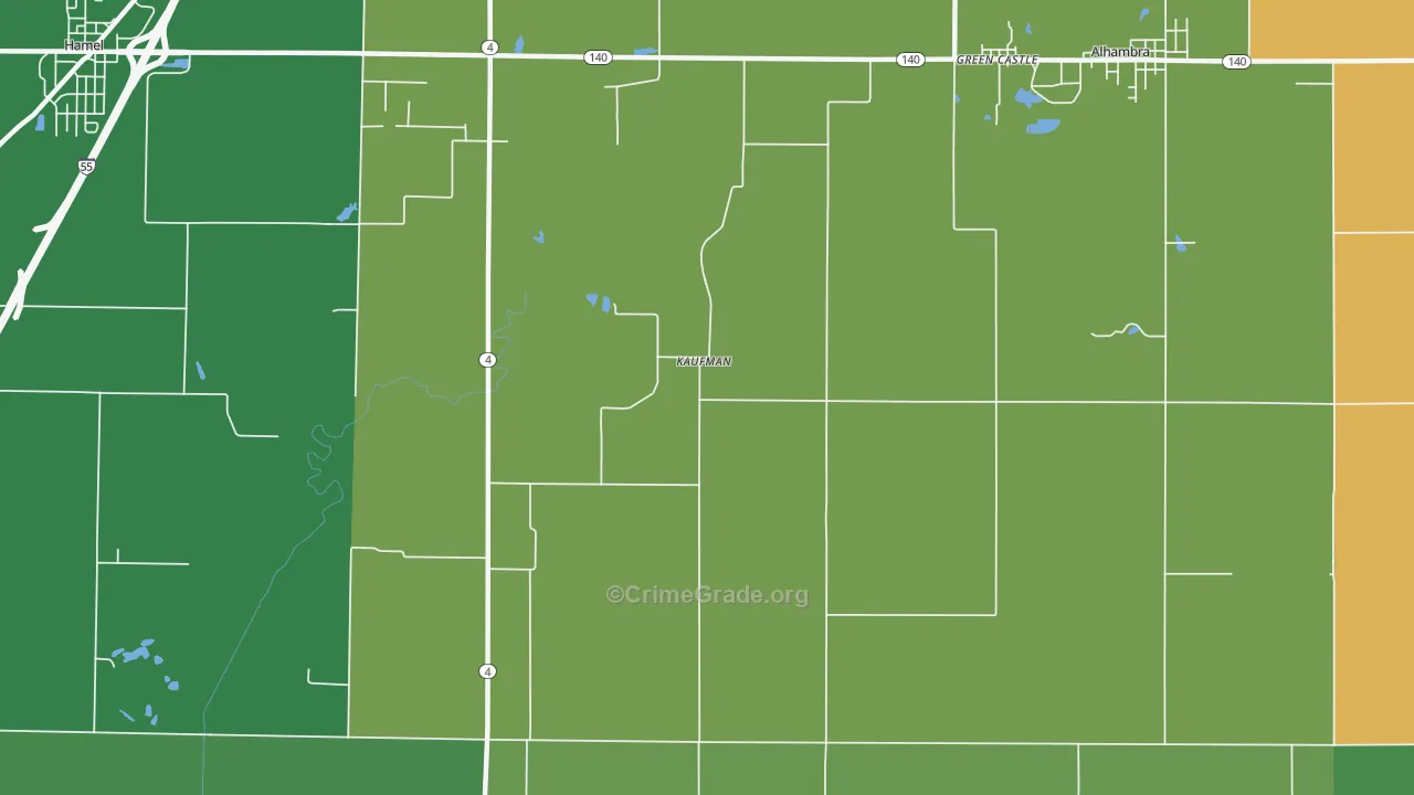 Kaufman, IL Map of Vandalism Rates