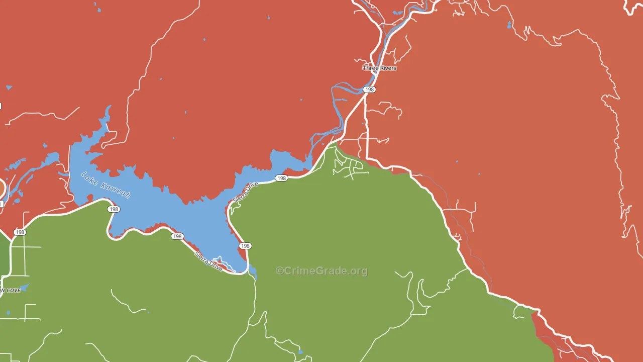 Kaweah, CA Map of Vandalism Rates