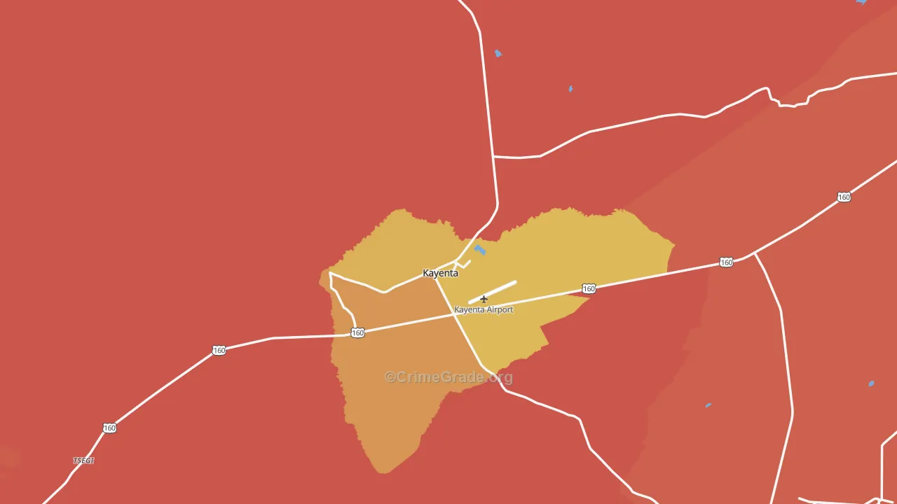 Kayenta, AZ Map of Vandalism Rates