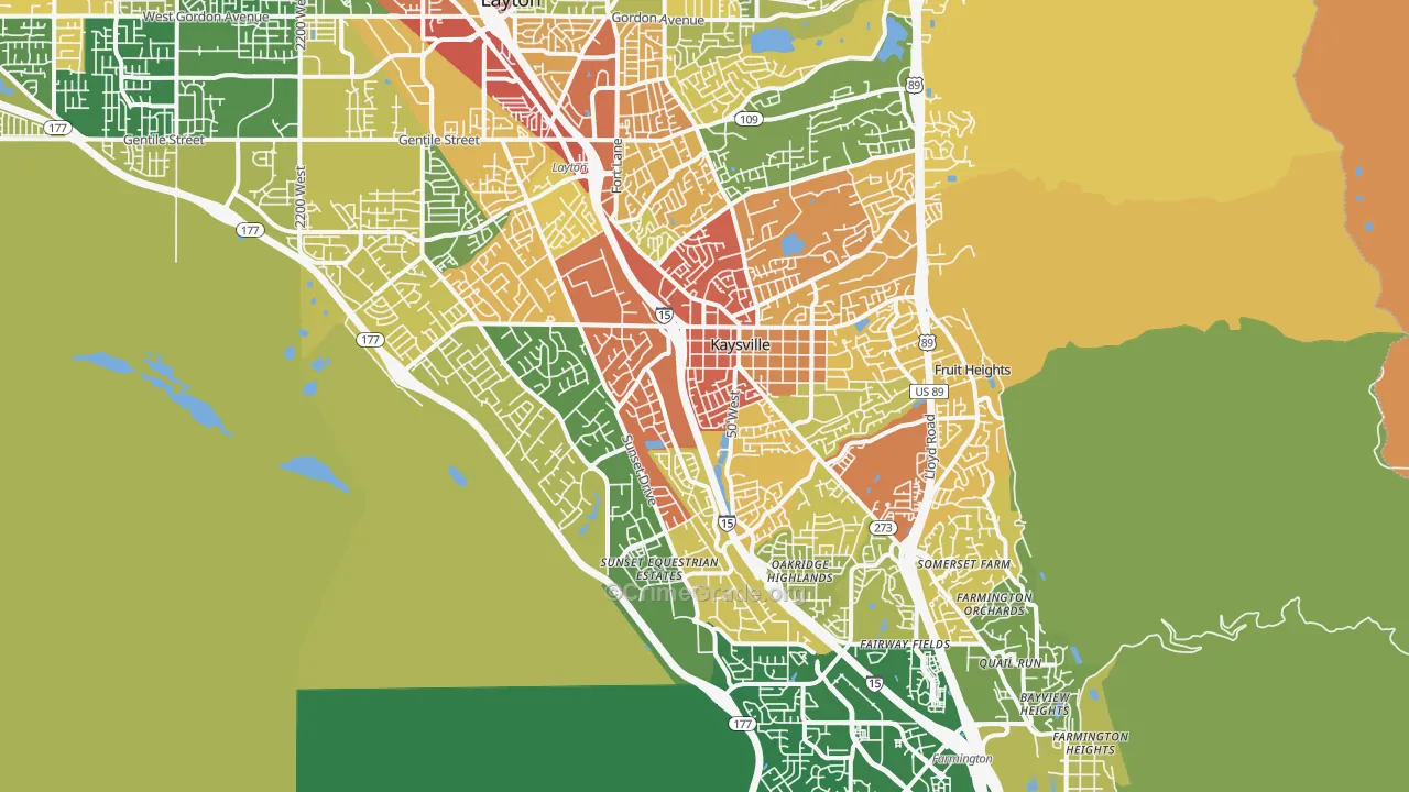 Kaysville, UT Map of Vandalism Rates