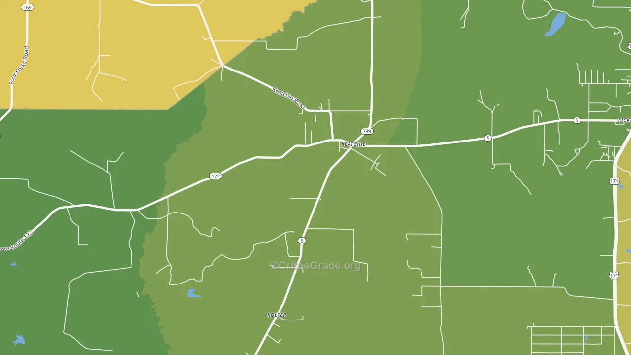 Keachi, LA Map of Vandalism Rates