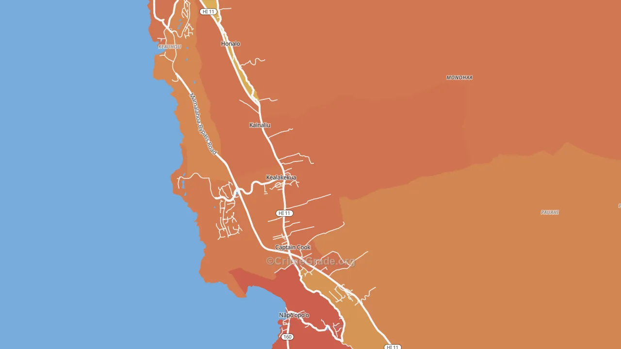 Kealakekua, HI Map of Vandalism Rates