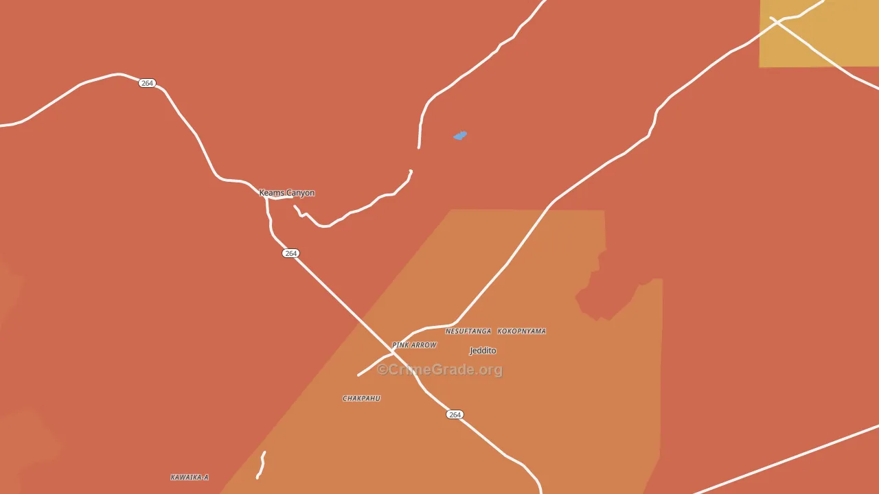Keams Canyon, AZ Map of Vandalism Rates
