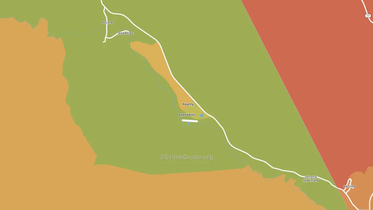 Kearny, AZ Map of Vandalism Rates