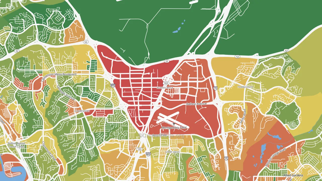 Kearny Mesa, San Diego, CA Map of Vandalism Rates