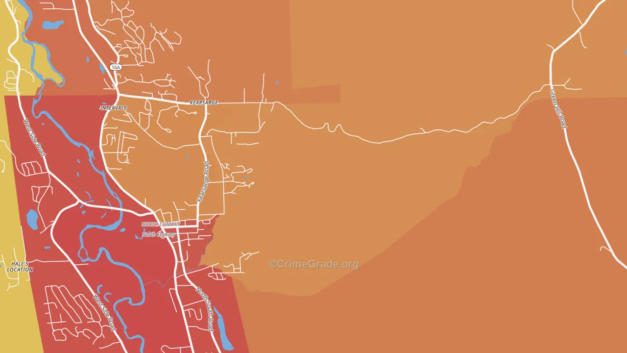 Kearsarge, NH Map of Vandalism Rates