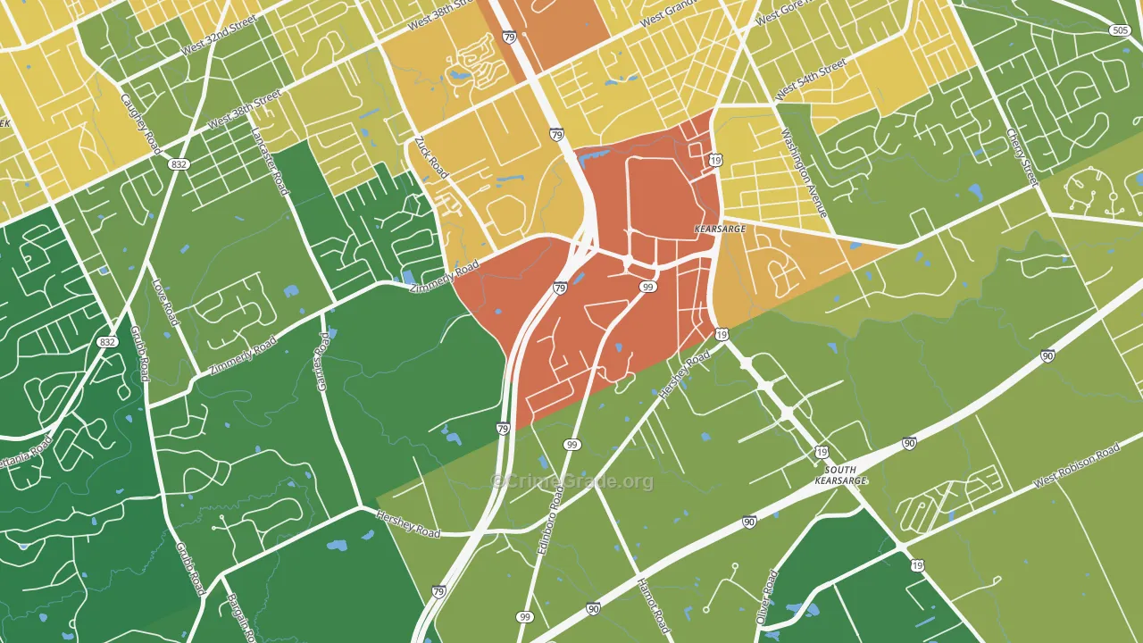 Kearsarge, PA Map of Vandalism Rates