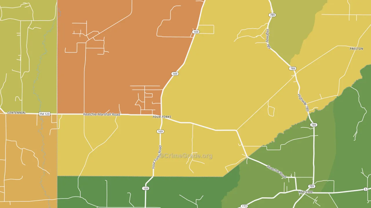 Keatchie, LA Map of Vandalism Rates