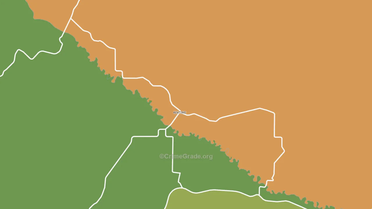 Keating, OR Map of Vandalism Rates