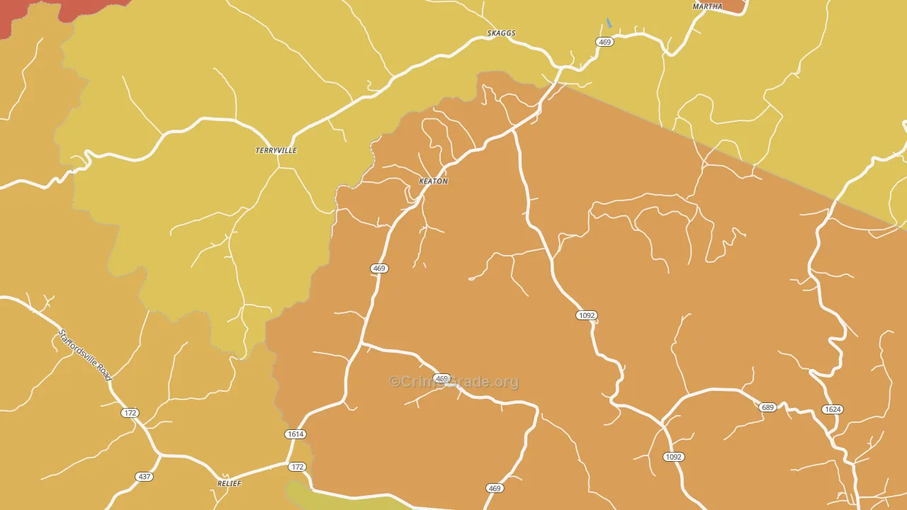 Keaton, KY Map of Vandalism Rates