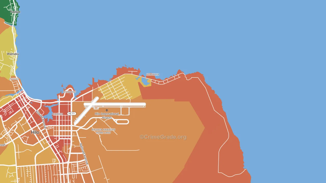 Keaukaha, HI Map of Vandalism Rates