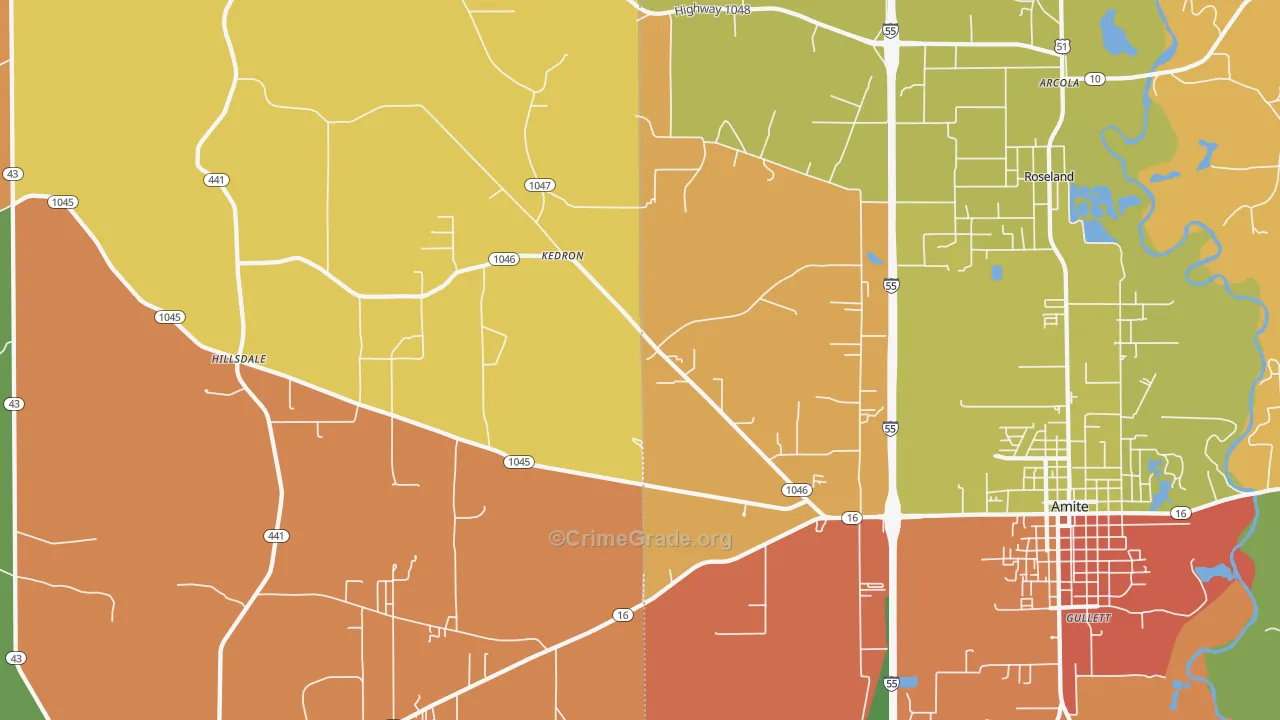 Kedron, LA Map of Vandalism Rates