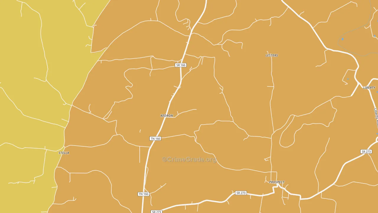 Kedron, TN Map of Vandalism Rates