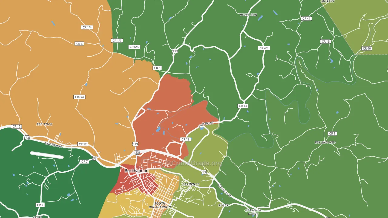 Kedron, WV Map of Vandalism Rates