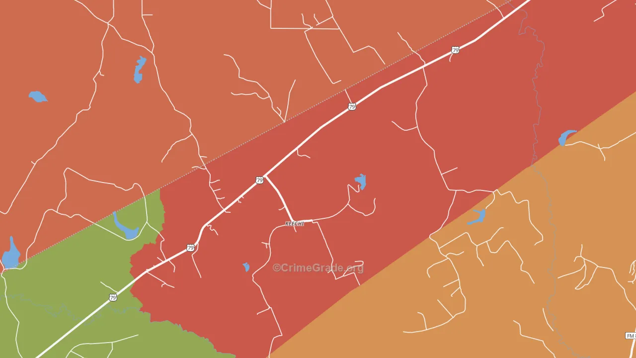 Keechi, TX Map of Vandalism Rates