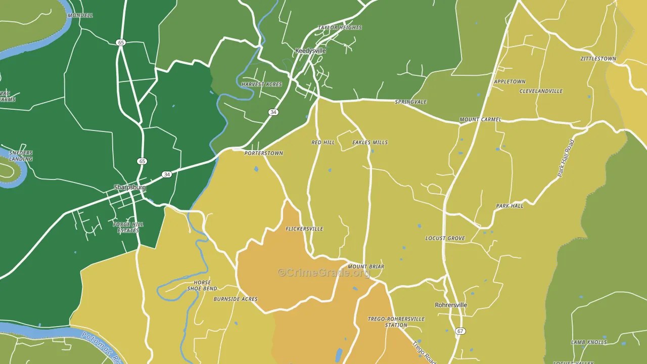 Keedysville, MD Map of Vandalism Rates