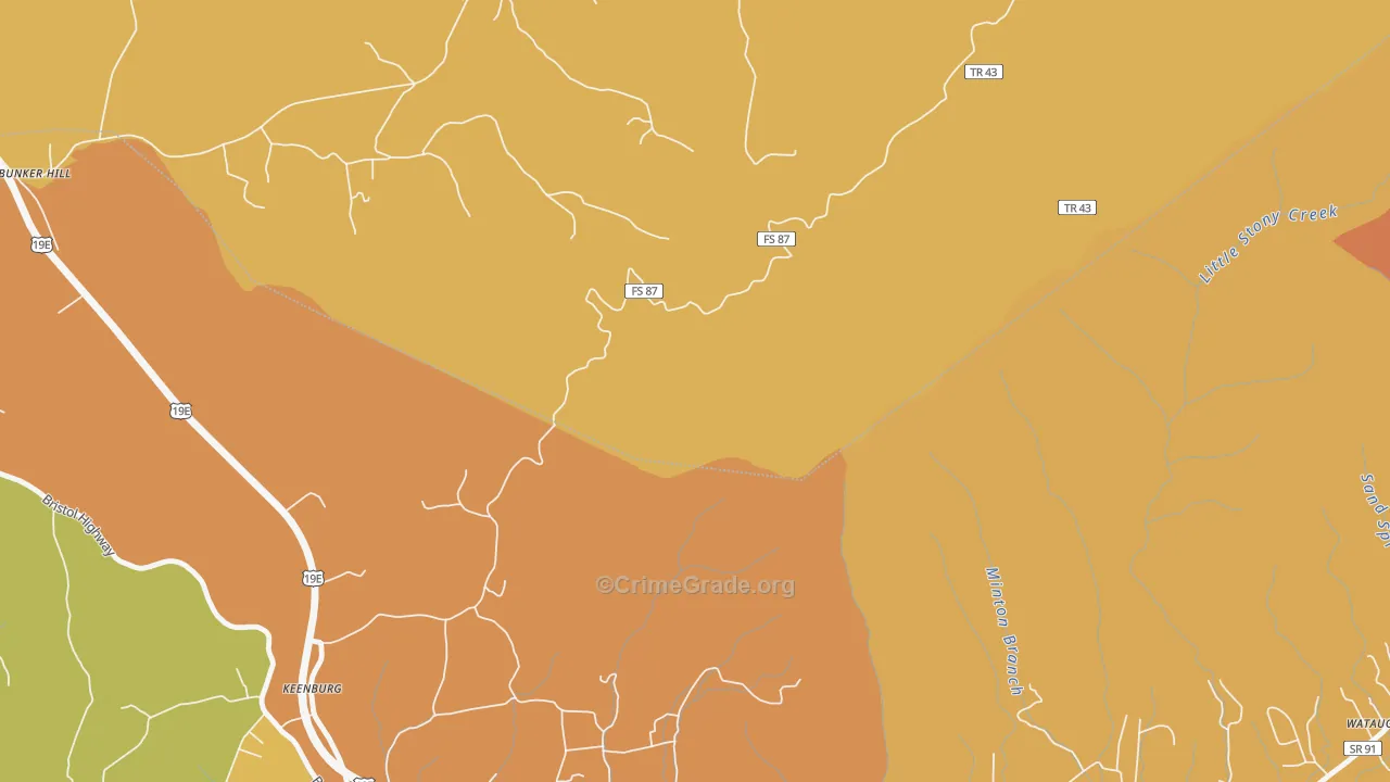 Keenburg, TN Map of Vandalism Rates