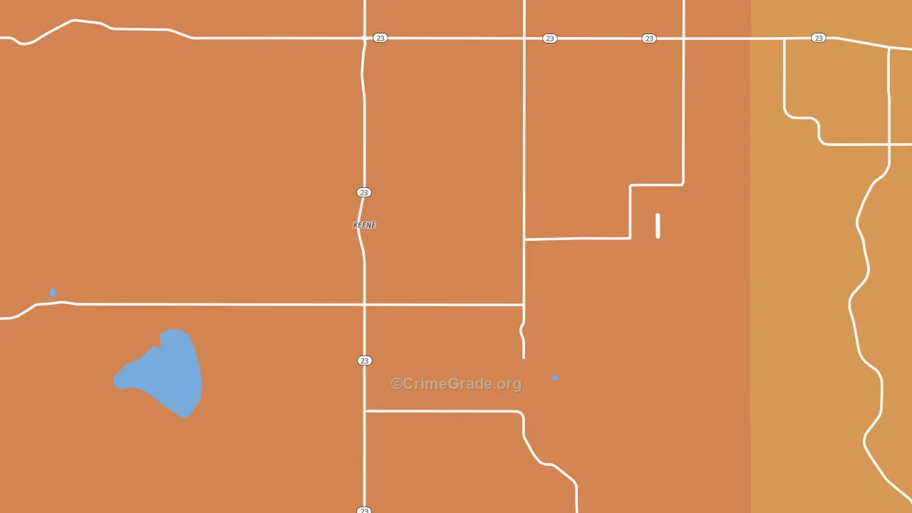 Keene, ND Map of Vandalism Rates