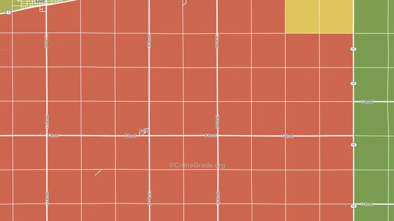 Keene, NE Map of Vandalism Rates