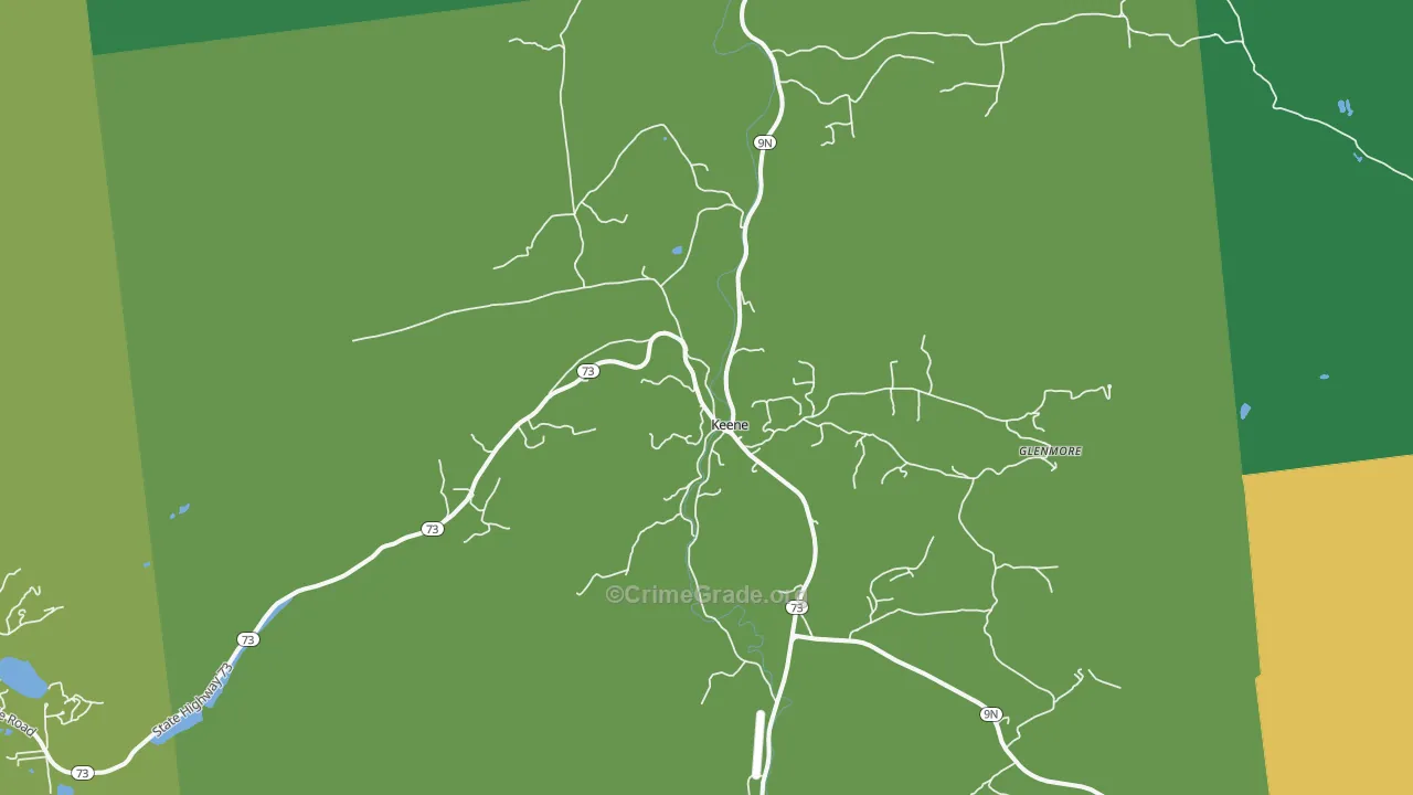 Keene, NY Map of Vandalism Rates