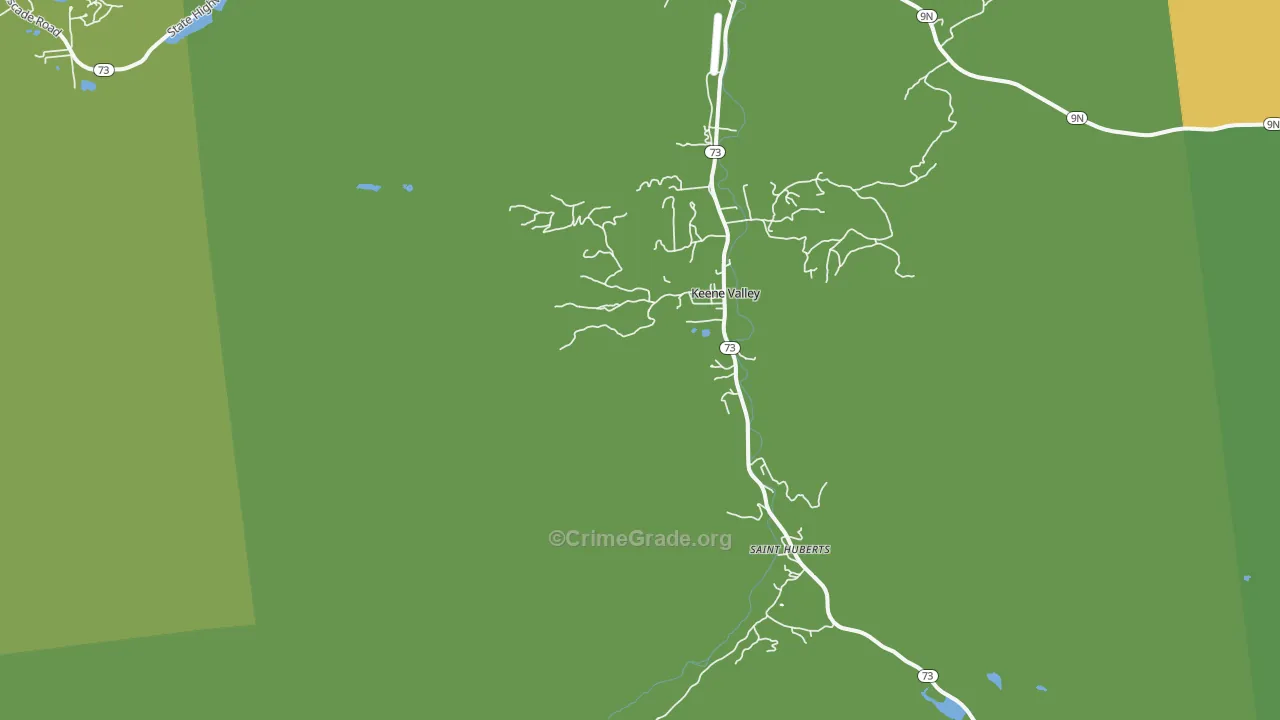Keene Valley, NY Map of Vandalism Rates