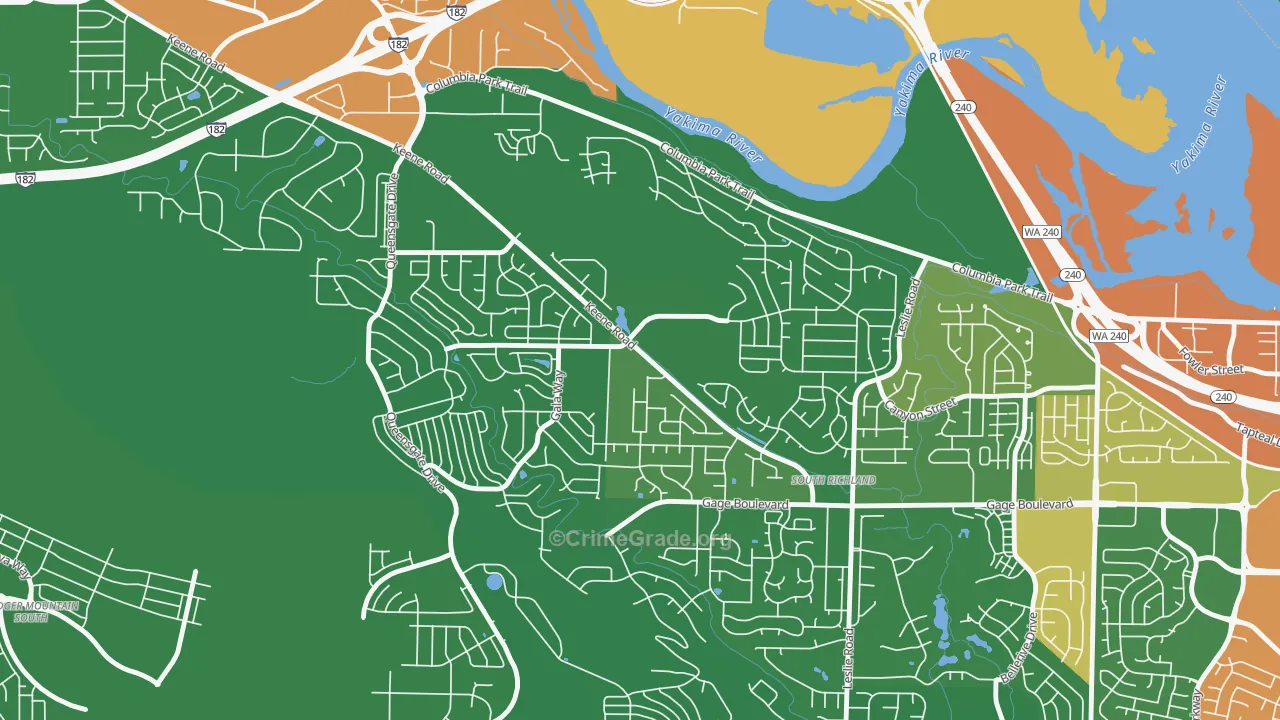 Keene Valley, Richland, WA Map of Vandalism Rates