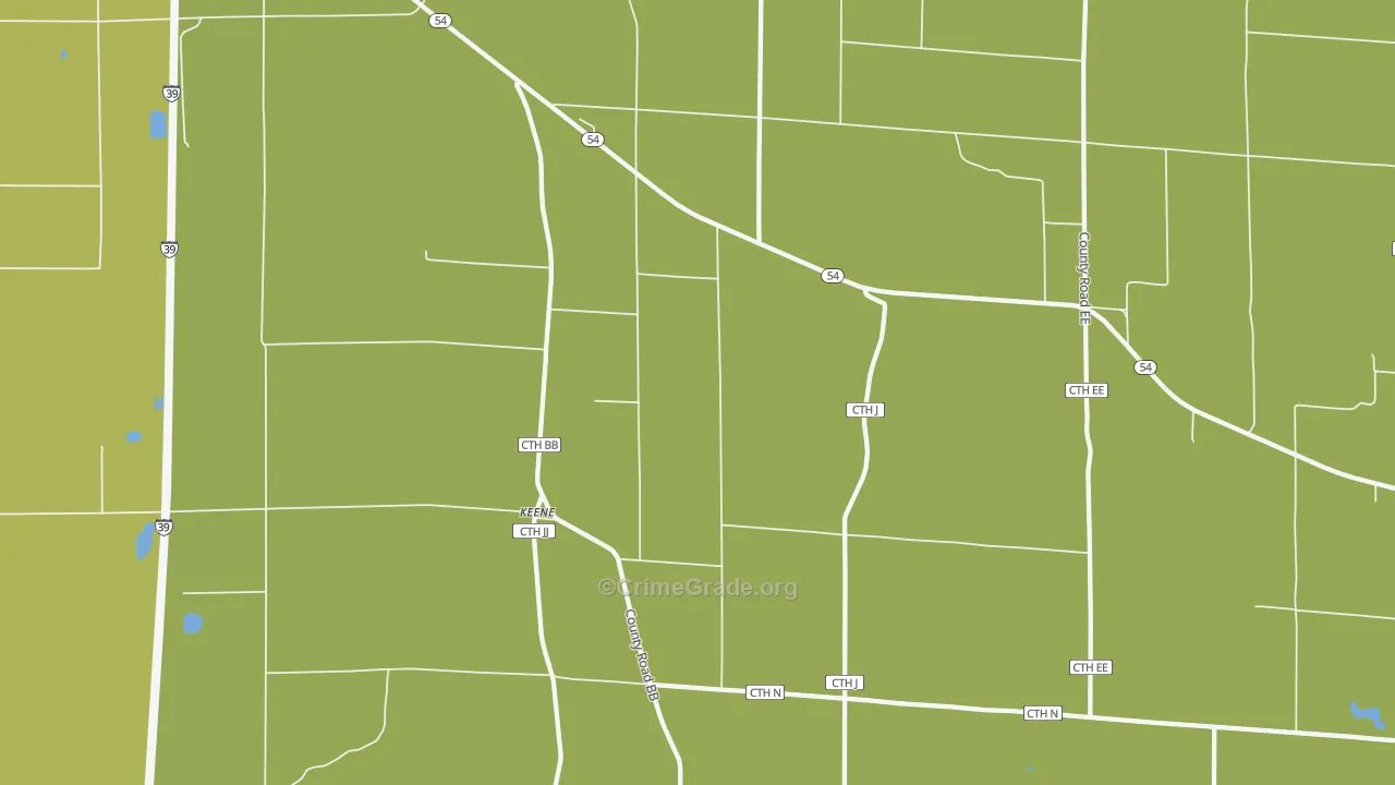Keene, WI Map of Vandalism Rates