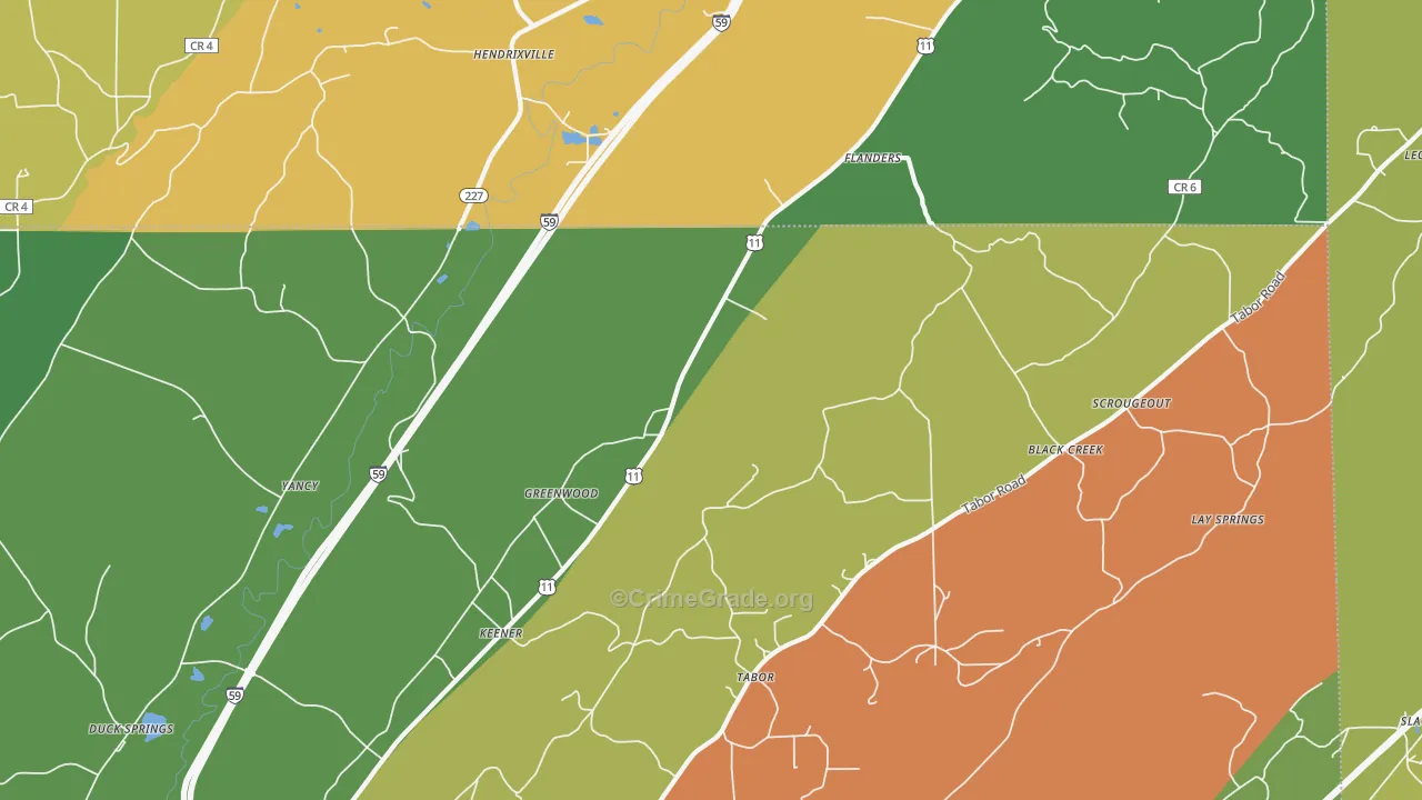 Keener, AL Map of Vandalism Rates