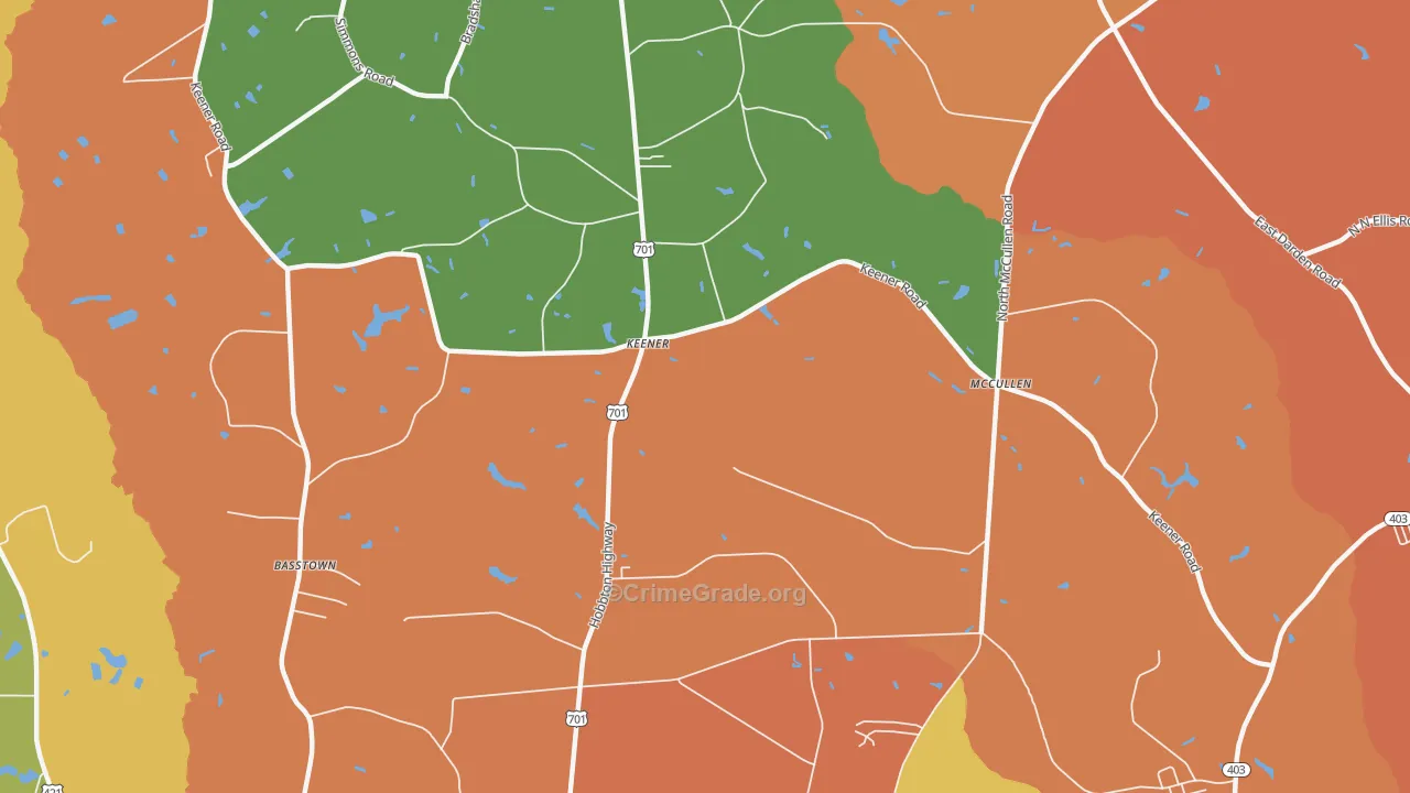 Keener, NC Map of Vandalism Rates
